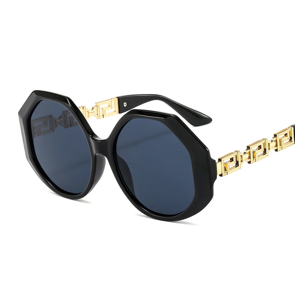 2024 Irregular Oversized Eyeglasses Shades Vintage Uv400 Unique Stylish Women Custom Metal Men Luxury Sunglasses High Quality