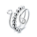 Hot Selling Jewelry Open Size 18K Gold Plated Stress Relief Slide Bead Anxiety Rotating Ring for Women