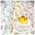 Cheap Competitive Wholesale Price Embroidery Lace Fabric Red Cherry Embroidery Tulle Mesh Fabric for Children