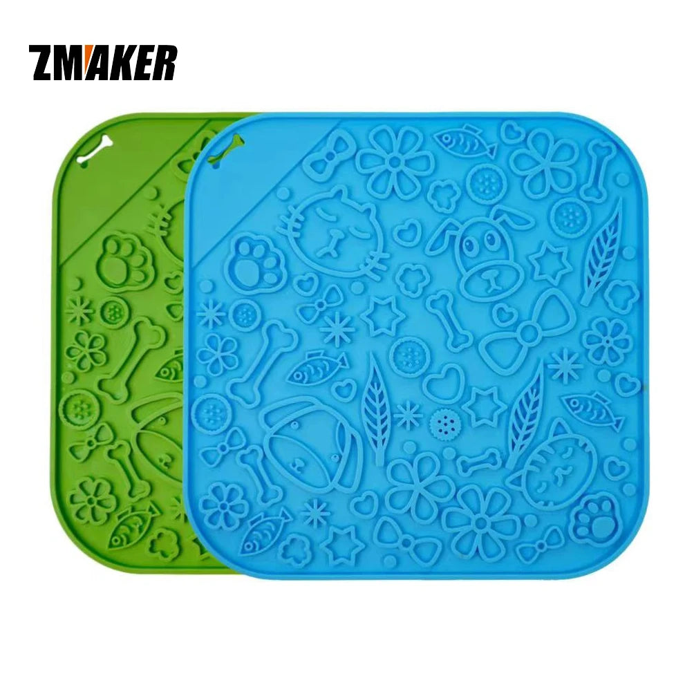 Zmaker 2022 Wholesale Custom Logo Dog Feeding Licking Mat Slow Feeder Dog Lick Mat With Suction Cups