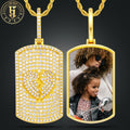 High Quality Brass Zircon Custom Hiphop Personalize Pictures Tag Photo Charm Jewelry Picture Pendant for Men
