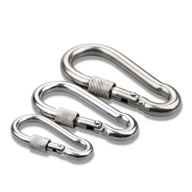 DIN5299 Stainless Steel Heavy-Duty Carabiner Key Ring with Spring Buckle and Snap Hook for Climbing for Camping and Hiking