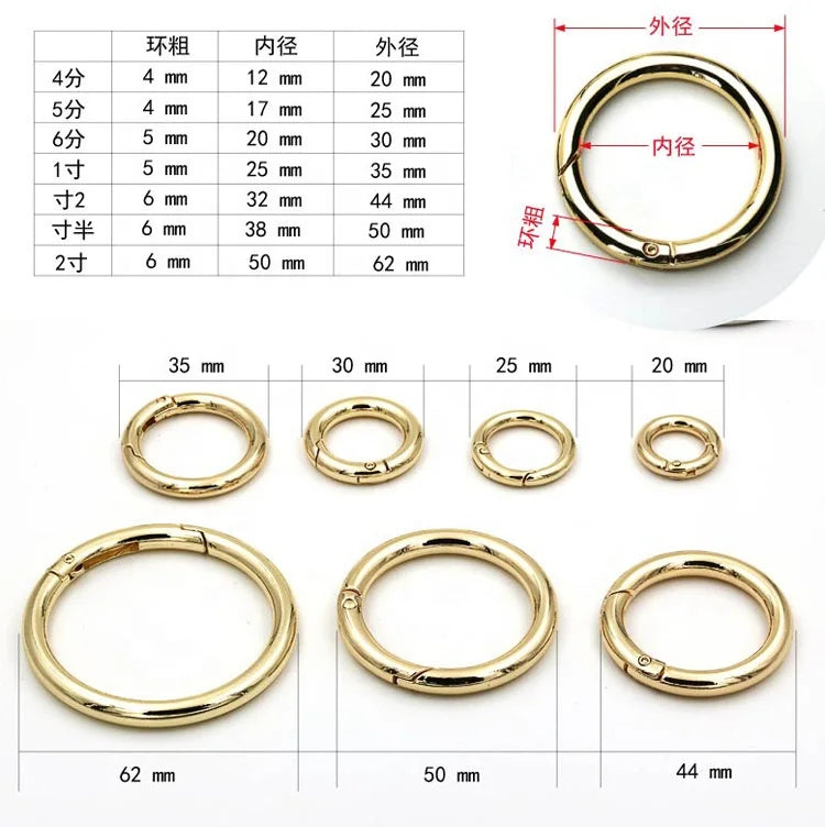 25mm Zinc Alloy Spring Clip Round Carabiner