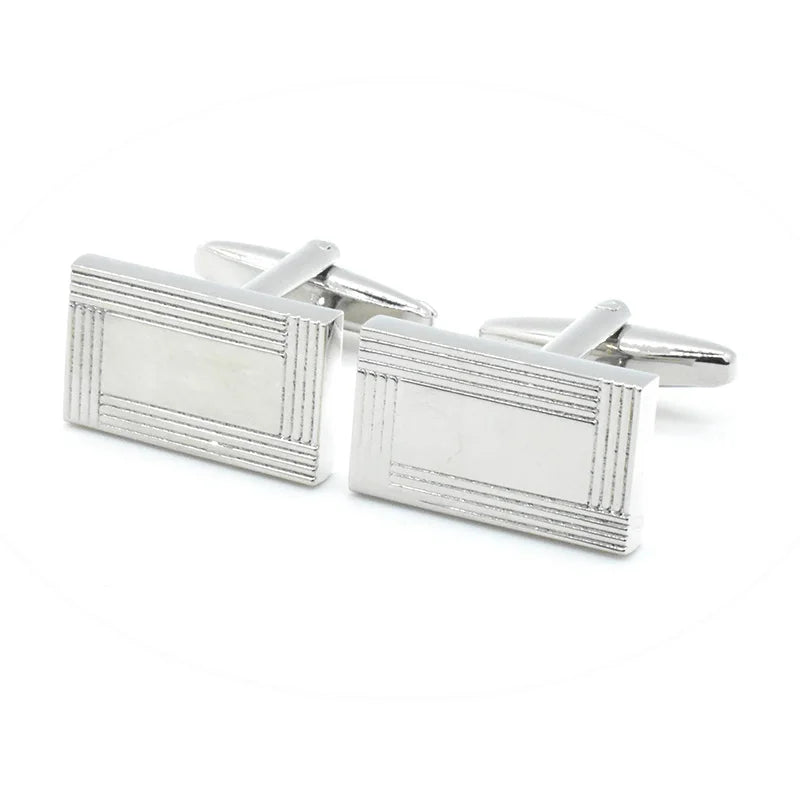 Wholesale Strips Simple Cufflinks Custom Mens Business Suit Shirt Fashion Accessory Wedding Tuxedo Trendy Jewelry Gift Set