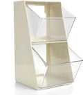 White 2-Drawer Desktop Organizer Acrylic Storage Containers Tea Bags Coffee Pods Creamer Sugar Bags Home Office Display Rack