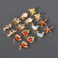 M1004  6pcs/lot Wholesale Ocean Series Charms 18K Gold Plated Diy Pendant Earrings Necklace Jewelry Findings & Components