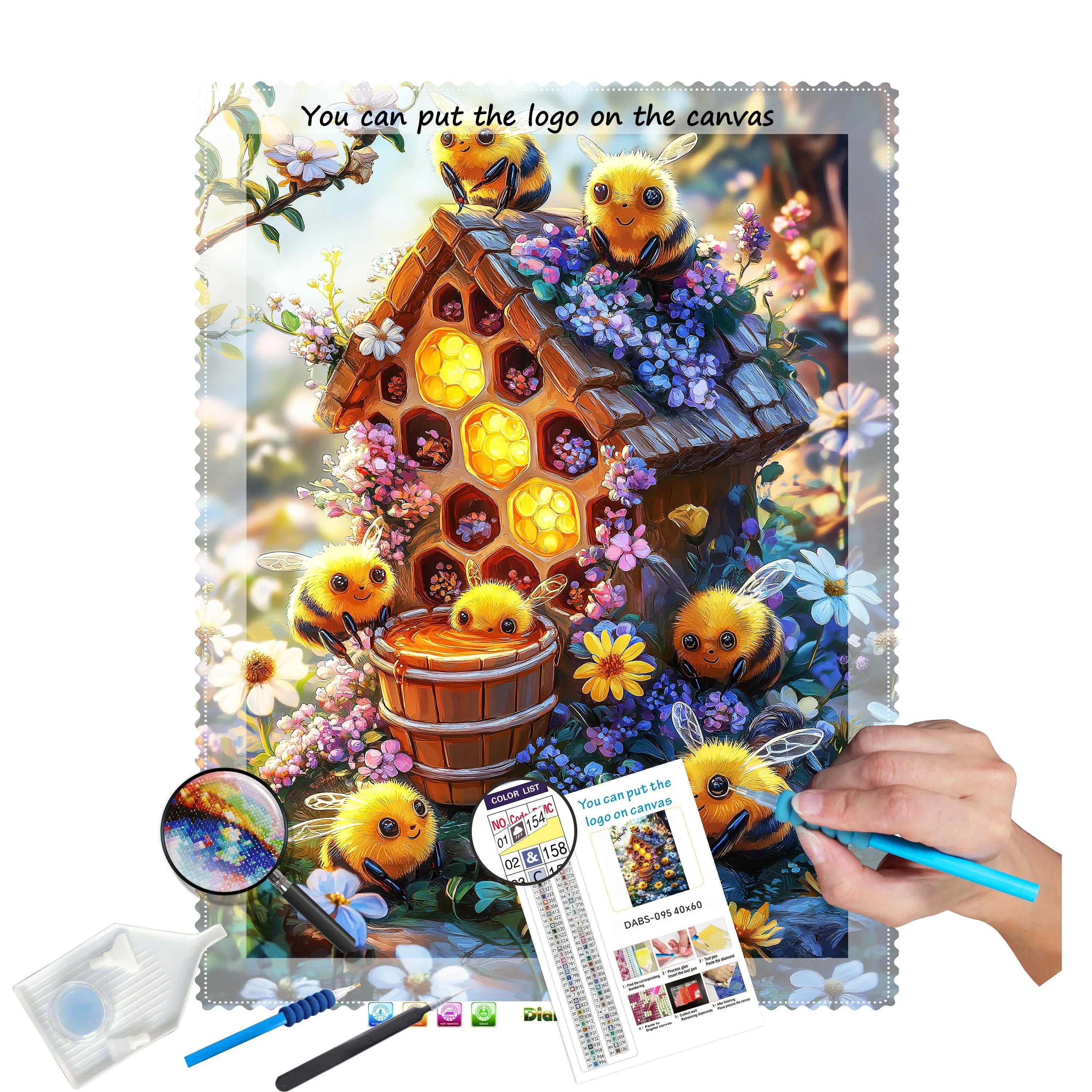 N-2197 Custom 30x40cm Diamond Art Painting Set Round/Square Drills Floral Theme Animal Subject Diamond Painting Photo