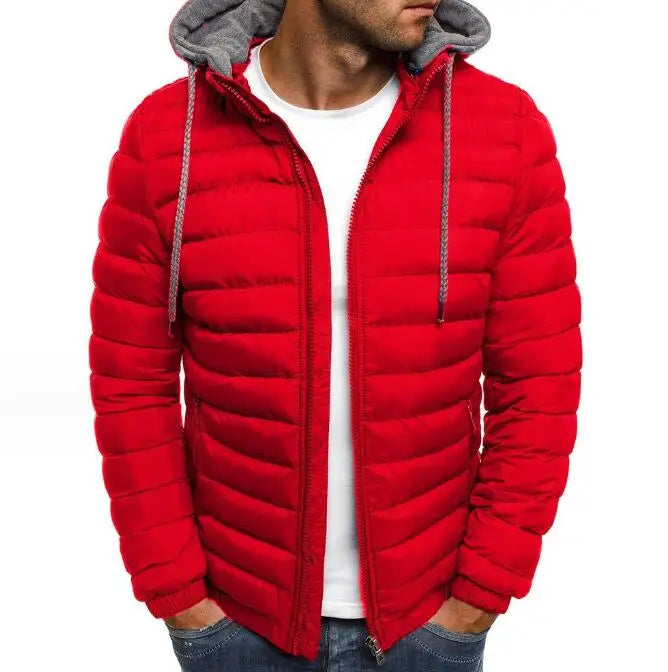Custom Design Warm Bubble Windproof Men Winter Hooded Quilted Down Coats Cotton Padded Puffer Jackets