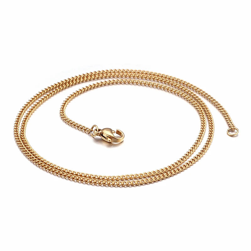 Hot Sale Fashion Gold Plated Stainless Steel Charm Chain Necklace for Women Jewelry