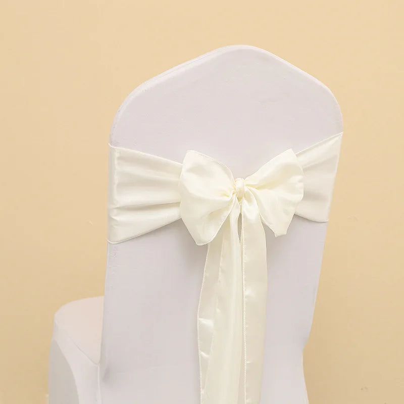 JIUYI  Tie Rope Chair Back Flower Bow Chair Back Decoration Wedding Banquet Hotel Ribbon Wedding Decoration Tie Belt Chair Cover