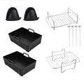 New Air Fryer Accessories 8.5 Inches Silicone Liner Pot & Metal Racks in Kit Pack for Ninja Dual Air Fryers AF300UK