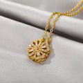 Lateefah OEM 18k Gold Women Necklace Jewelry Mama Pendant Crystal Heart Necklace