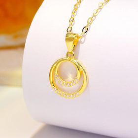 Fashion Jewelry Cz Stones Stud Earrings Jewelry Sets 925 Sterling Silver Gold Plated Jewelry for Women Necklace Set Kids