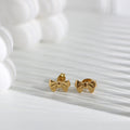 Moge Jewelry Aretes Kawaii Girls Small Sweet Korean Earrings Styles Stainless Steel Casting Bow Stud Woman Earings