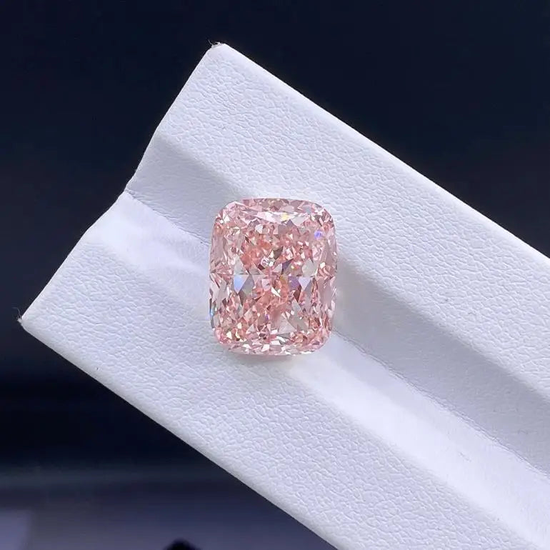 IGI Certificate Loose CVD Diamond Cushion Cut Big Carat 14.81CT VS1 Fancy Intense Pink Lab Grown Diamond