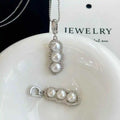 New Universal Freshwater Bread Pearl Pendant Necklace Natural White with Button Bean Clip Elegant Pearl Jewelry