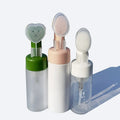 XINHE PET Plastic Silicone Brush Custom Color Facial Cleanser Cylinder Shape Foam Bottle with Cover 100-250ml