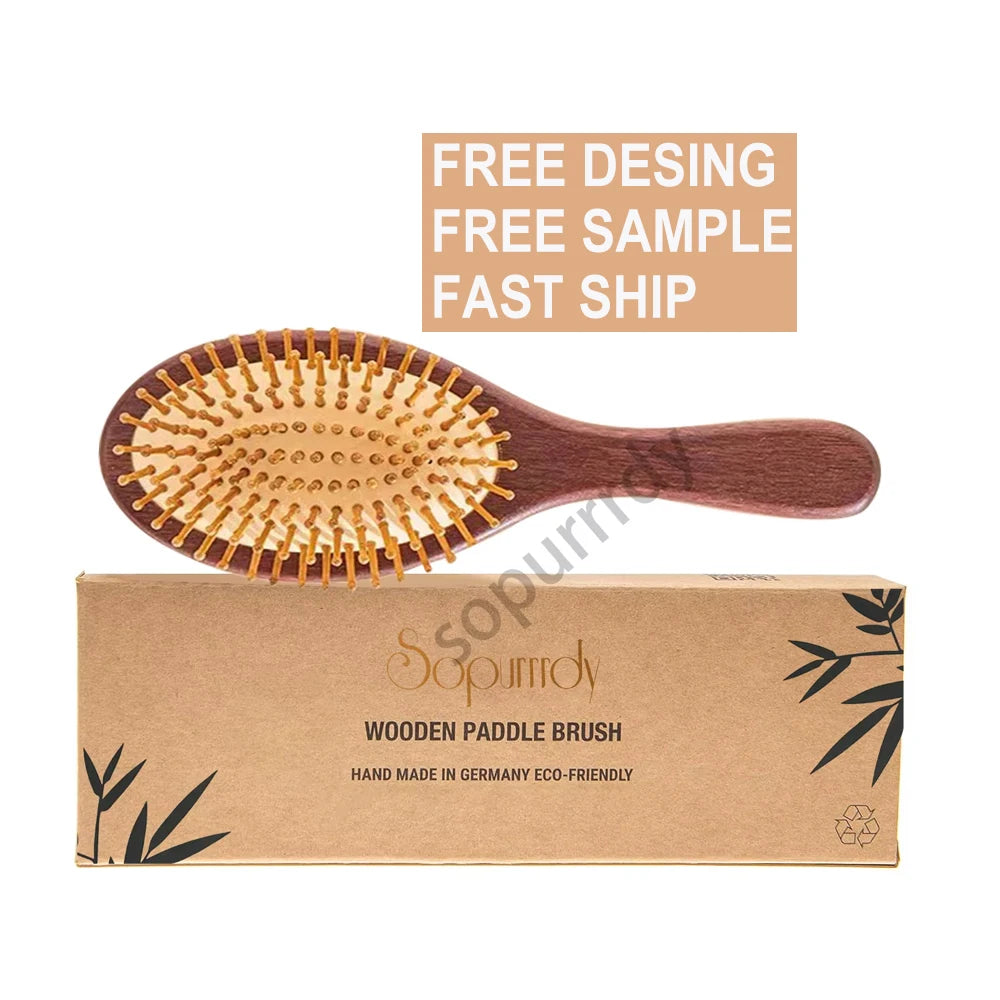 Custom Logo Air Cushion Comb Wet and Dry Hollowing Combs Curly Hair Brushes Anti-static Wide Teeth Travel Hair Brushes Comb