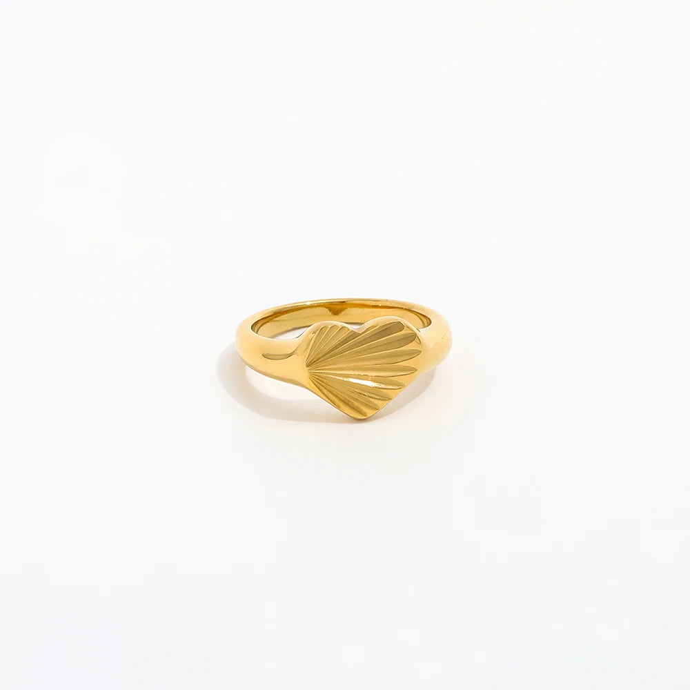 Joolim High End 18K Gold Plated Heart Radiance Rings for Women Finger Ring Fashion Jewelry for Women