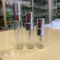Wholesale Custom 2ml 3ml 5ml Plastic Aluminium Glass Spray Black Empty Perfume Tester Bottle With Silver/gold/black Pump