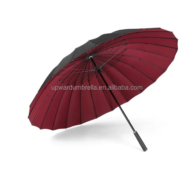 Double Layer 24 Bone Long-handled Umbrella Manual Business Straight bar Golf Umbrella Advertising Printing
