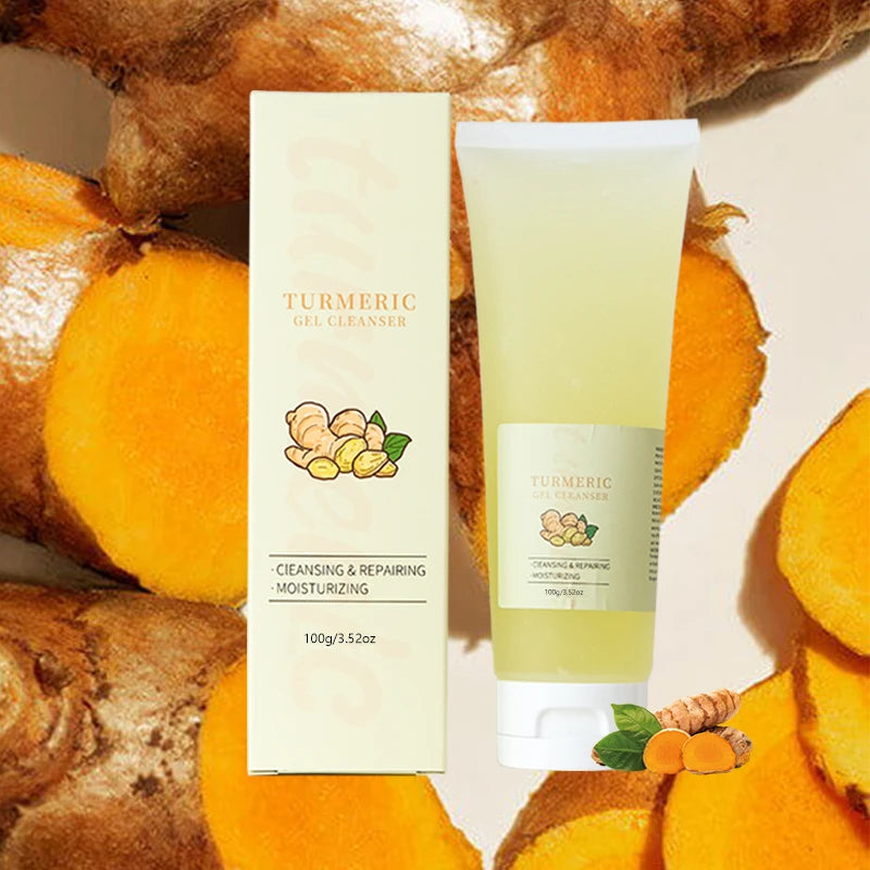Tumeric Moisturizing Skin Care Face Wash Organic Turmeric Facial Wash Deep Cleansing Oil Control Turmeric Gel Cleanser