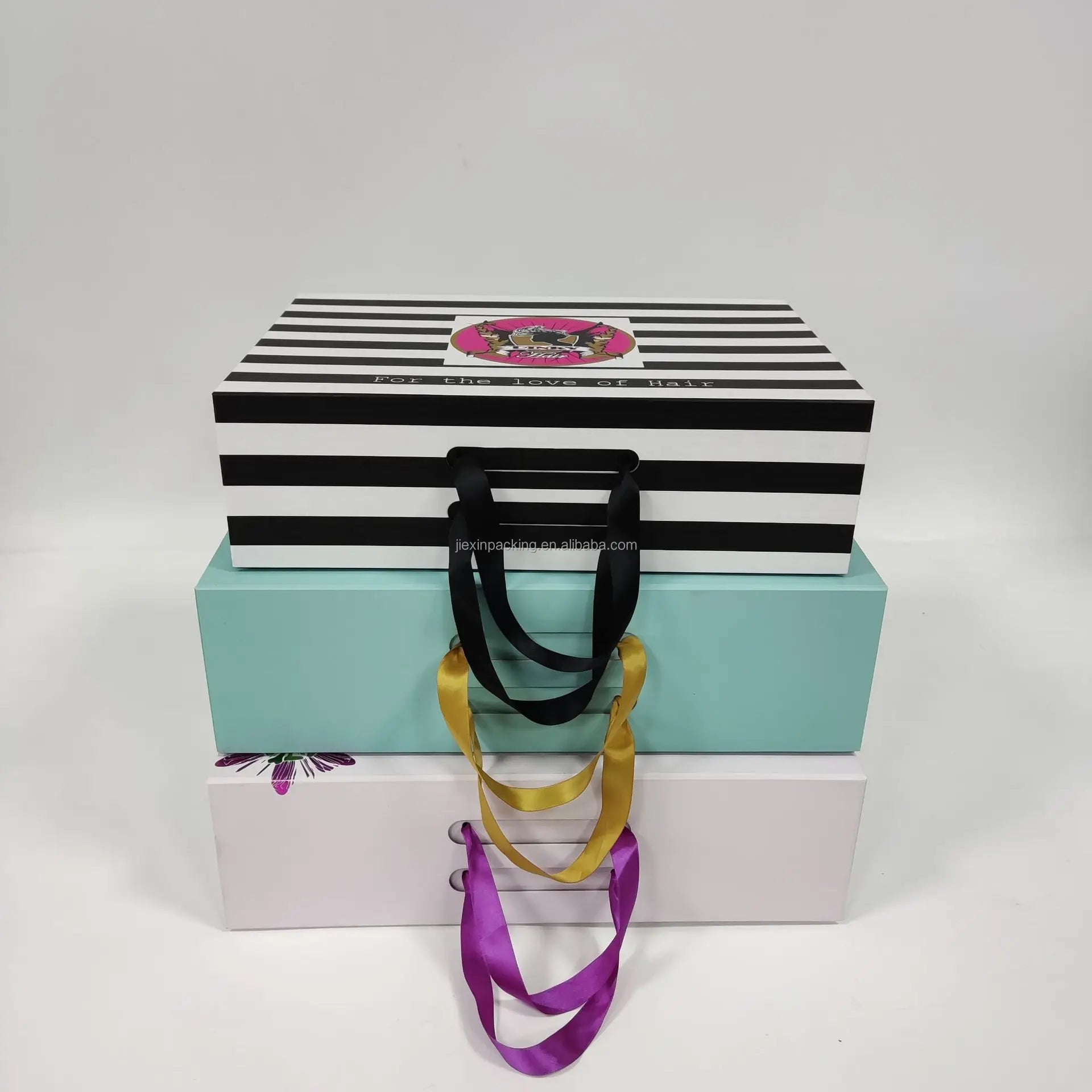 Luxury Magnetic Recycled Materials Suitcase Shape Cosmetic Clothes Folding Gift Box with Handle