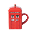 500ML Tardis Box Ceramic Cup with Vintage Glam Lid Cover Modern Style Tea Milk Beer Christmas Presents for Kids Parties