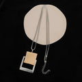 TongLing European Vintage Long Sweater Necklace Geometric square Pendant Necklace for Daily Accessories