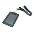 Leather ID Card Holder Wallet Case with 3 Cards Slot and Neck Lanyard/Strap Badge Holder for  Offices ID