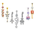 Gaby New Arrive Cute Cartoon Belly Rings Dangling butterfly Fashion Belly Button Piercing  Belly Set Piercing Jewelry