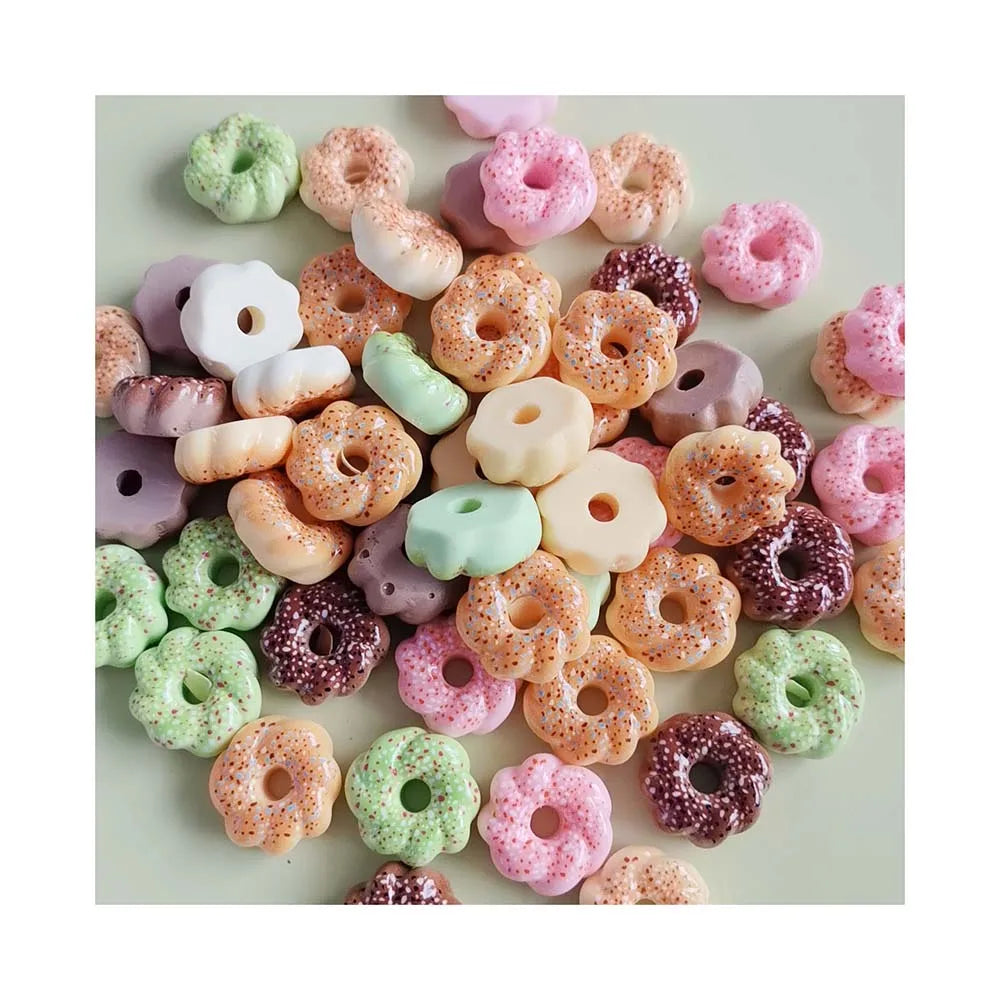 Cute Colorful Donut Cake Series Resin Cabochon Flatback Scrapbook Diy Crafts Accessories