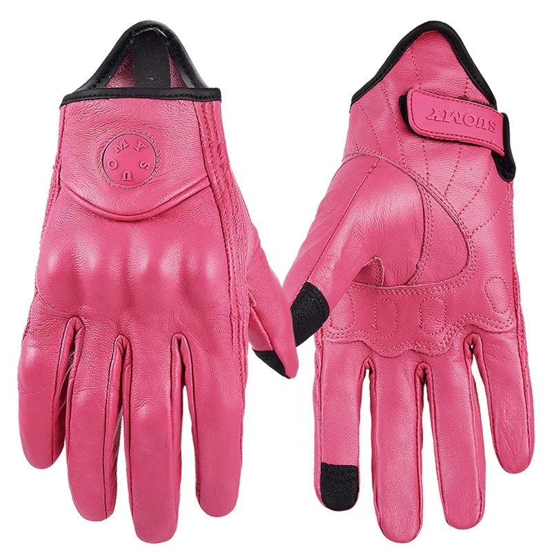 SUOMY Men Women Motorcycle Riding Leather Gloves Carbon Cycling Racing Winter Gloves Summer Motorbike Motocross ATV Motor Gloves