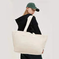 Wholesale Recycled Cotton Canvas Supermarket Tote Bag Large Personalized Eco-friendly Reusable Shopping Bag Custom Printed Logo