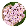 Resin Kawaii Pink Cherry Blossoms Flatback Cabochon Scrapbook Figurines DIY Bow Decor Accessories Crafts