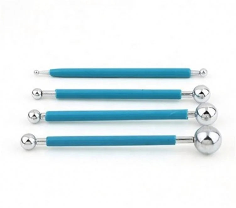 Baking 4 8-head Stainless Steel Modeling Tools Fondant Carving Group