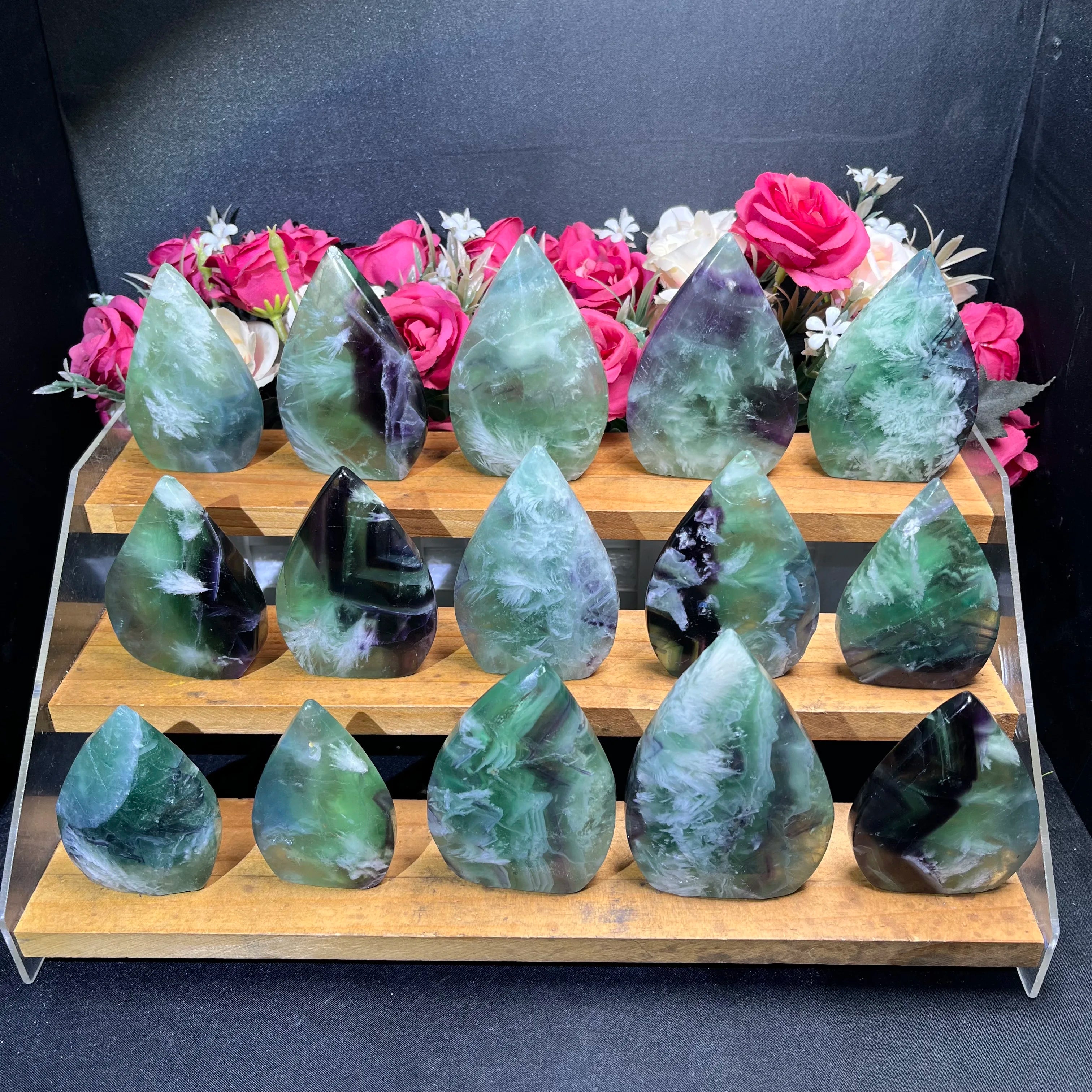 Wholesale Snowflake Fluorite Ornaments Healing Stones Quartz Hand Carved Crystal Freeforms for Meditation