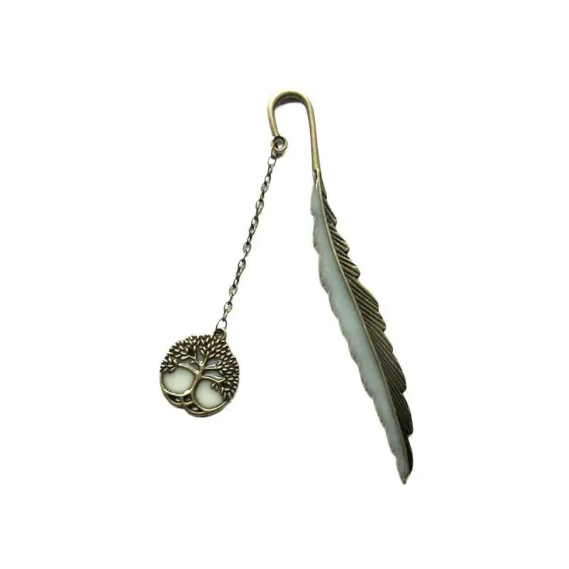 Luminous Feather Bookmark Luminous Metal Sun Moon Star Bookmark Tree Of Life Golw In The Dark Bookmark Creative Gift