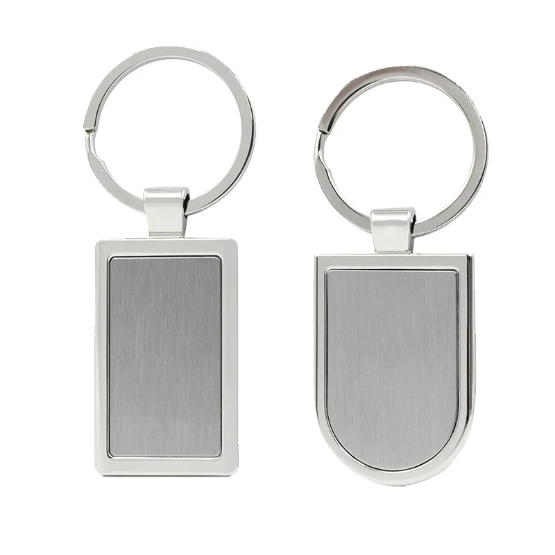Business Gift Customization Promotional Engraved Custom Double Sided Car Letter Blank Stainless Steel Keychain