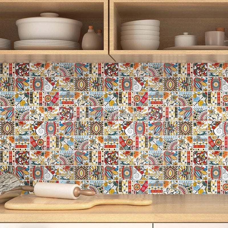 Inkjet Printed Flower Travertine Marble Ceramic Mosaic Tiles for Bathroom Walls Modern Design 300x300mm Graphic Design