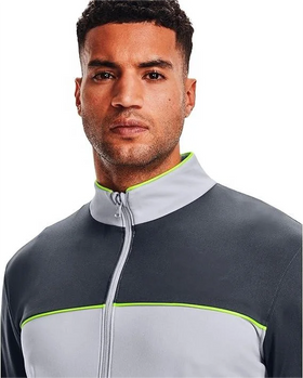 Men's Regular Fit Full-Zip Jacket 100% Polyester Project Rock Knit Full-Zip Tracksuit Jacket