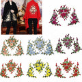 1 Set 3D Rose Flower Embroidery Lace Applique Patches Cord Scrapbooking Motif Dress DIY Sewing Accessory