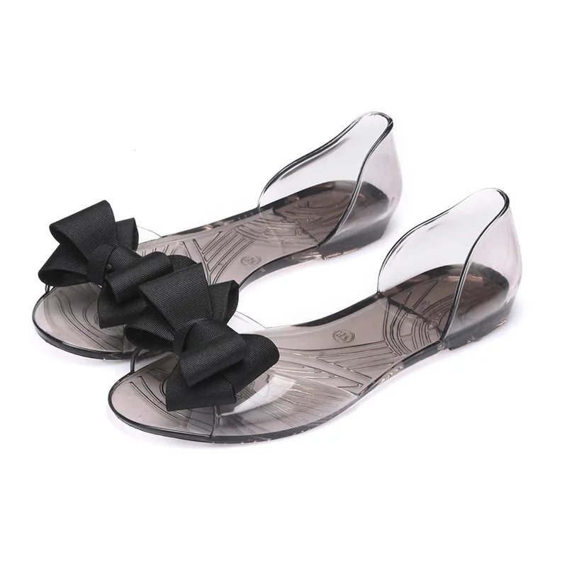 INS HOT 2026 SUMMER Women's Transparent Slip-On Jelly Shoes Flat Beach Sandals