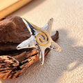2025 Fashion Silver Ring Stainless Steel Original Whirlpool Pentacle Light Luxury Advanced Sense Contrast Personality Female
