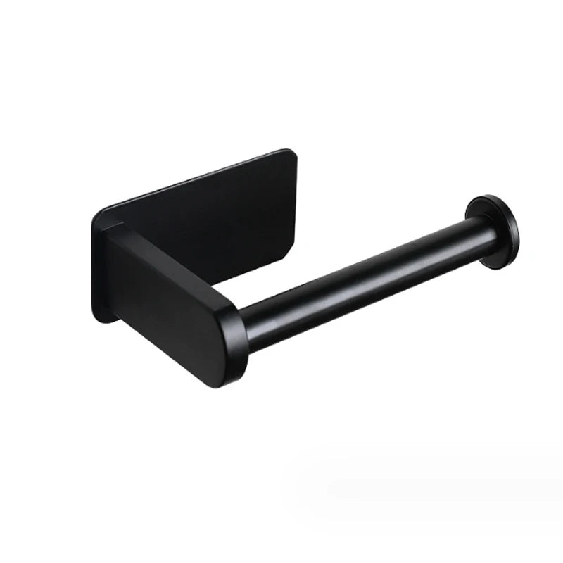 New Black 304 Stainless Steel Modern Durable Paper Towel Holder No Drilling Toilet Paper Roll for Home Hotel Bathroom
