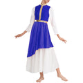 Womens Patchwork Lyrical Dance Dress Asymmetrical Hem Sleeveless Dresses Dancewear for Stage Performance
