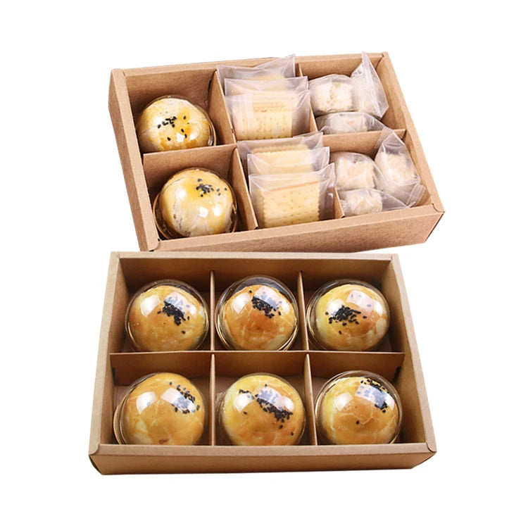 Carton Packaging Box Wedding Cookie Candy Cake Kraft Paper Box With Transparent PVC Window
