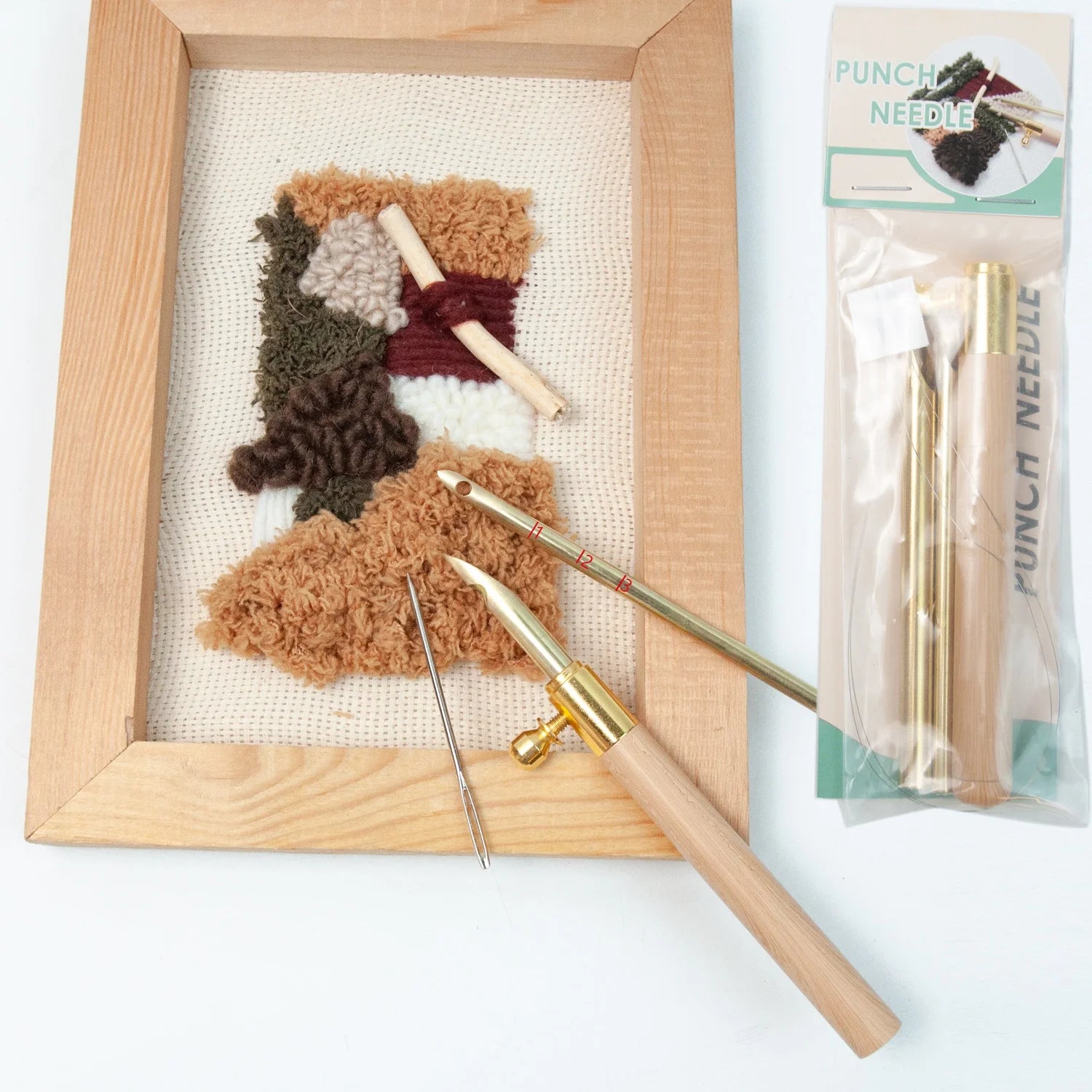 Metal Embroidery Stitching Punch Needle with 2 Replaceable 5/7mm Needles