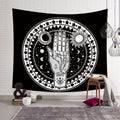 White Black Sun Moon Mandala Tapestry Wall Hanging Celestial Wall Tapestry Hippie Wall Carpets Dorm Decor Psychedelic Tapestry