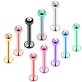 Tragus Helix Bar 3mm Ball Stainless Steel Labret Lip Bar Nose Stud Ear Cartilage Piercing Body Jewelry 10 Colors Wholesales Mix